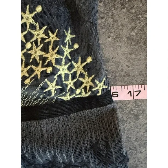 Sundance Boho Maxi Dress 4 Mesh Embroidered Sheer Indie Festival Cottagecore - Picture 11 of 12